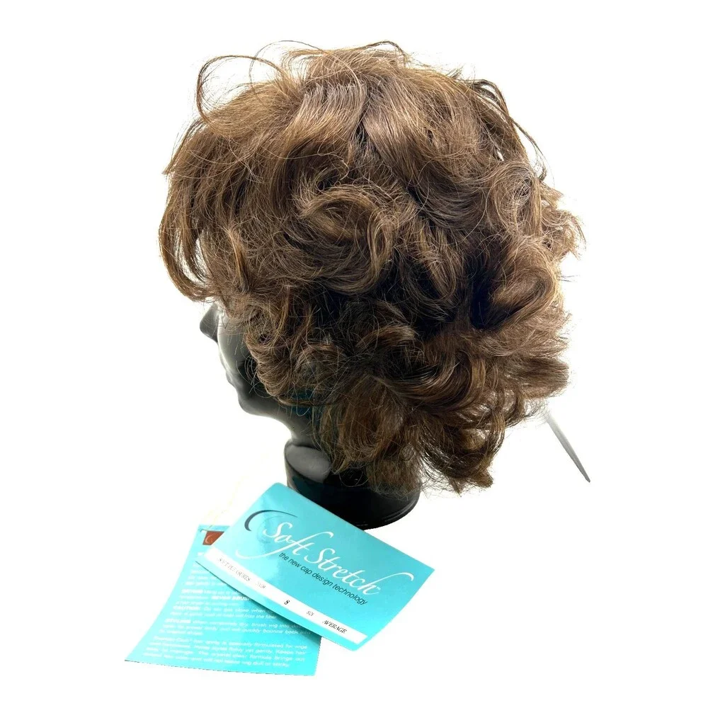NIB Soft Stretch TWC Wig Soft Pleasures Sz Average Color 8 Brown Brunette Curl